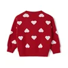 Blotona Family Matching Valentine's Day Sweaters Long Sleeve Round Neck Heart Print Pullovers Knit Tops 4