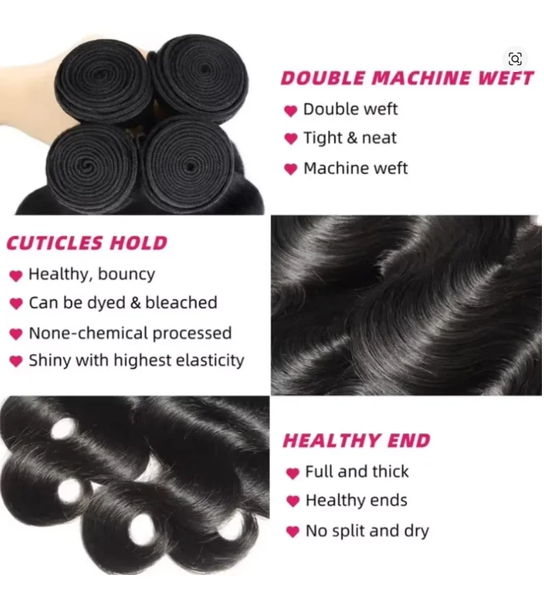 Extensioni di Capelli Umani Brasiliani Ondulati da 42 Pollici, Trama di Capelli Vergini 12A Non Trattati, Neri Naturali, Ondulati - immagine 3