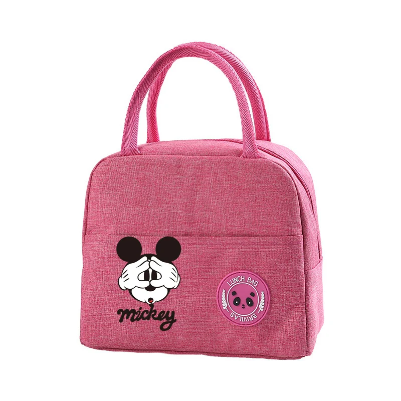 Mickey Minnie Mouse Insulated Portable Lunch Bags Pack Aluminum Foil Rice Bag Meal Pack Tote Pack Student Bento Lunch Handbag