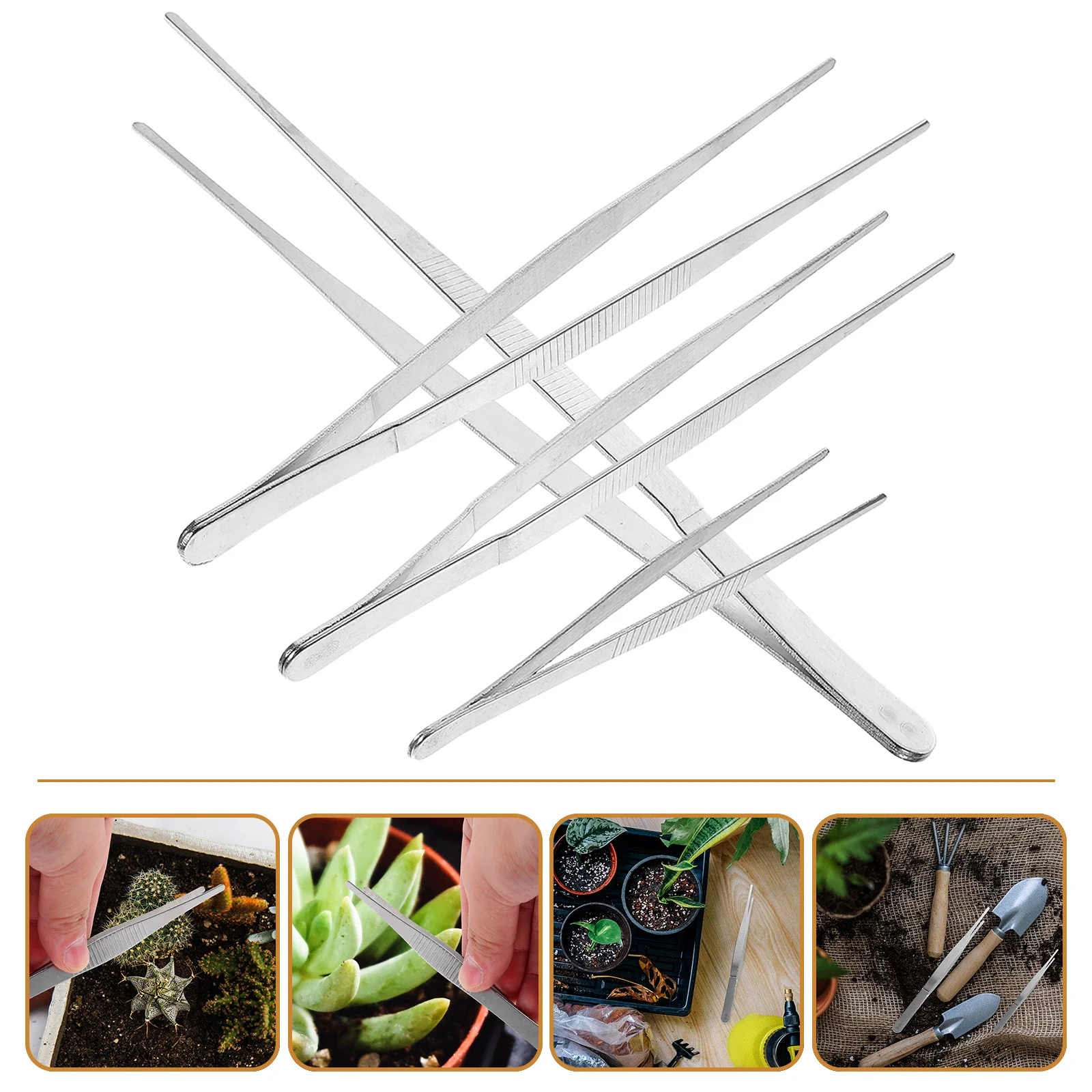 

4pcs Garden Tweezers Plant Tweezers Nature Exploration Tweezers Planting Tweezers