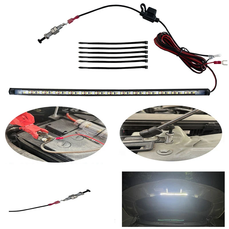 White Under Hood LED Light Kit With Automatic on/off Universal Fits