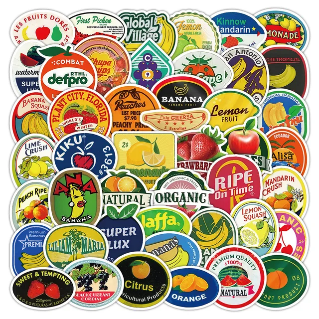 52Pcs Vintage Fruit Crate Labels Stickers for Journal & Scrapbook Decor Papery Pop Store 1