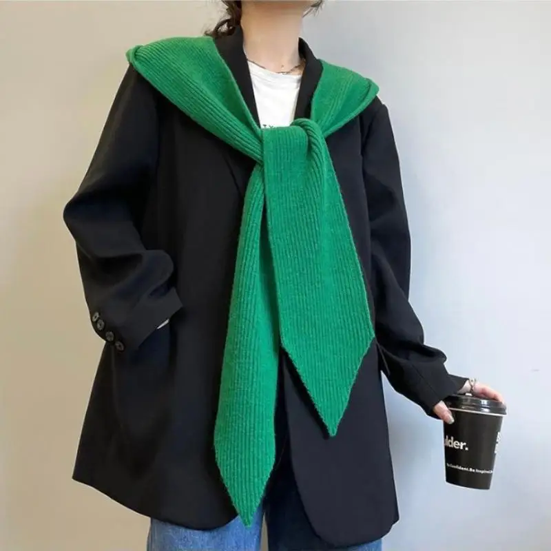 Women's Hat Scarf Set Women Bonnet Balaclava Korean Ins Beanies With Scarf Shawl Neck Warmer Coat Faux Collar Accessories - 2