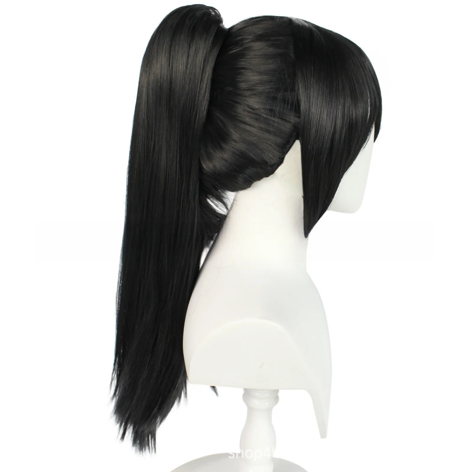 Yandere Simulator Ayano Aishi Cosplay Wig Hairwear Long Black Heat Resistant Synthetic Hair Removable Ponytail Halloween
