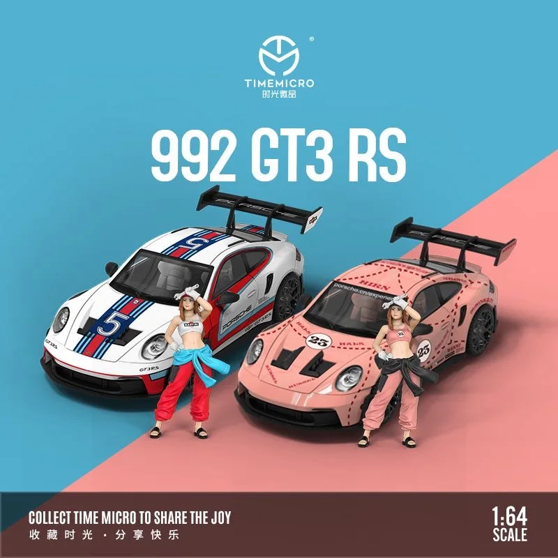 

Модель автомобиля TimeMicro1:64 992 GT3 RS из сплава розовой свиньи мартини, Коллекционная модель, подарок