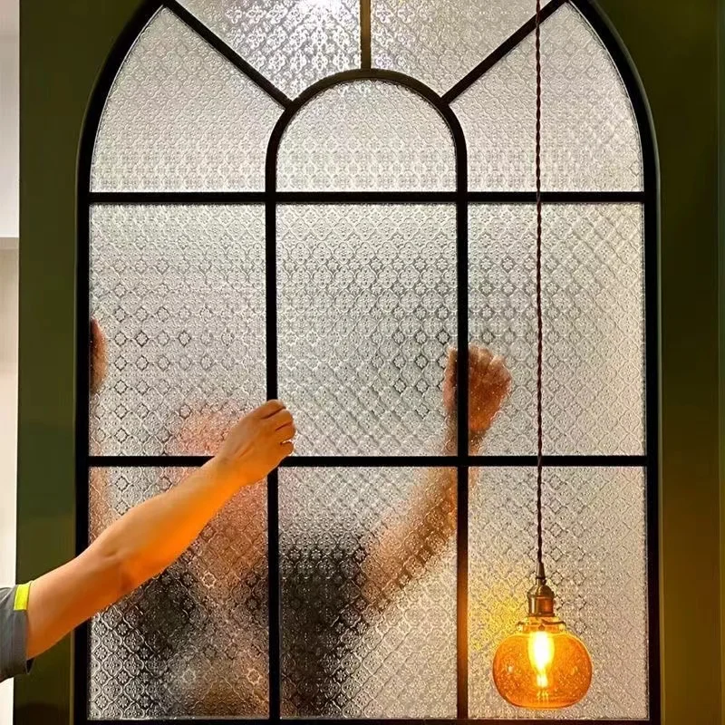 Chinese Retro Glass Sticker Translucent Opaque Window Anti-Leakage Anti-Peeping Frosted Film Window Grille Electrostatic Sticker