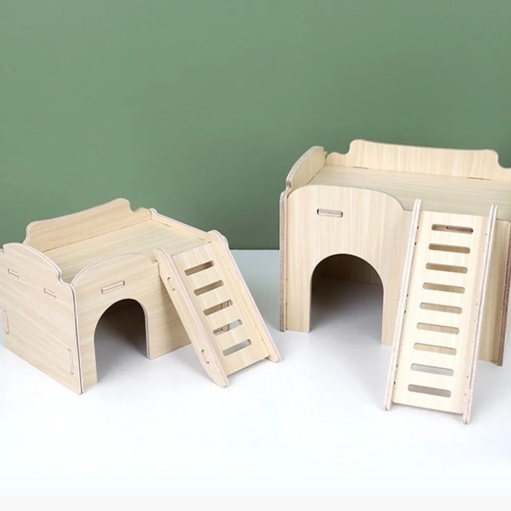 Nuova Villa in Legno per Criceti, Facile da Installare, Piattaforma Resistente, Accessori per Gabbie, Giocattolo da Arrampicata Masticabile per Criceti, Articoli per Animali Domestici - immagine 2