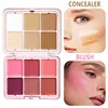 12-Color Iron Box Rouge Plate One Plate of Multi-purpose Natural Matte Concealer Blush Cream Contour and Highlighter Palette 1