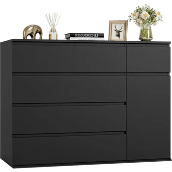 5-Drawer Black Dresser 1