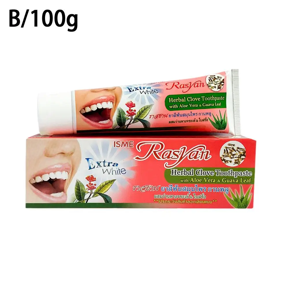 100g ISME Rasyan Herbal Clove Toothpaste Teeth Whitening Paste Dental Care Tooth Oral Stains Remove Dentifrice H3E2 teeth whitening product teeth health product