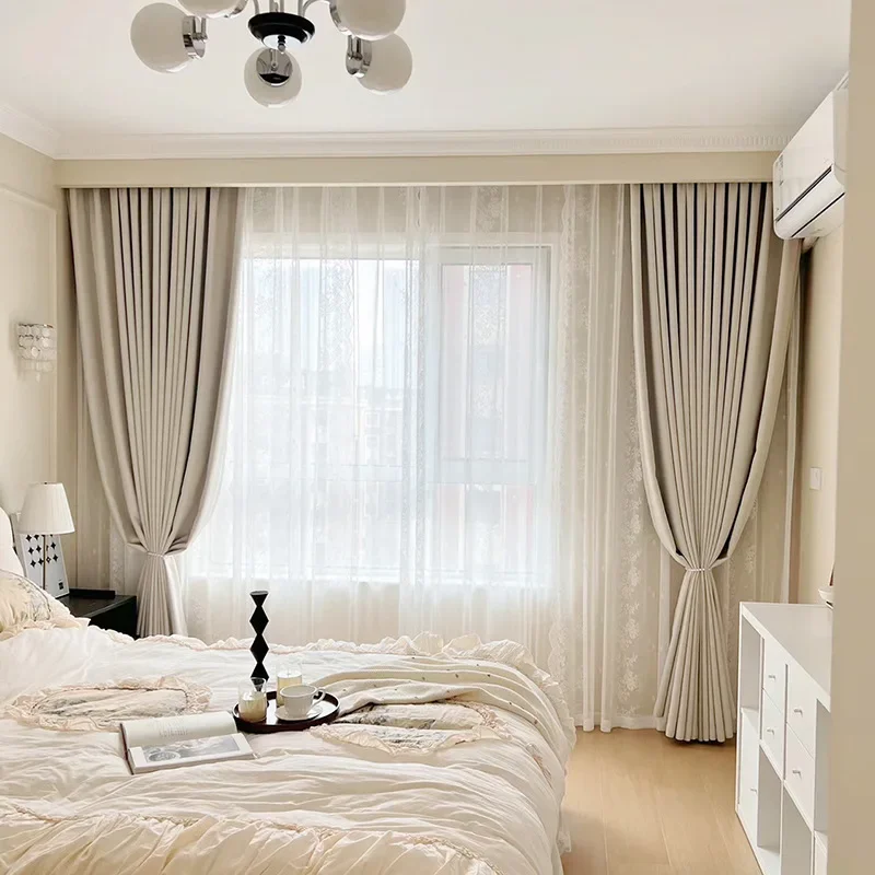 Coconut Best Quality Thickened White Velvet Curtains for Living Room Bedroom Dining Luxury Window Decor Solid Blackout 5