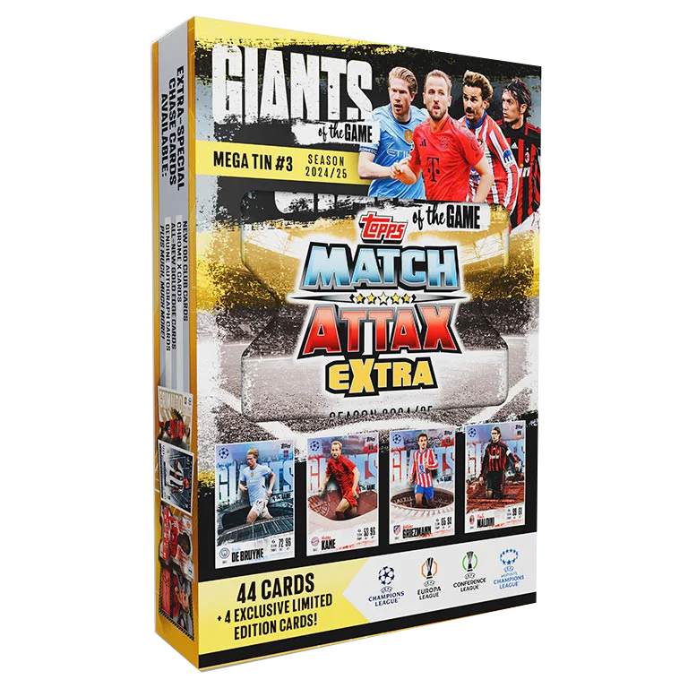 Football Trading Cards TOPPS Soccer Star Card MATCH ATTAX European Championship Collection Card Hanging Box Large Iron Box