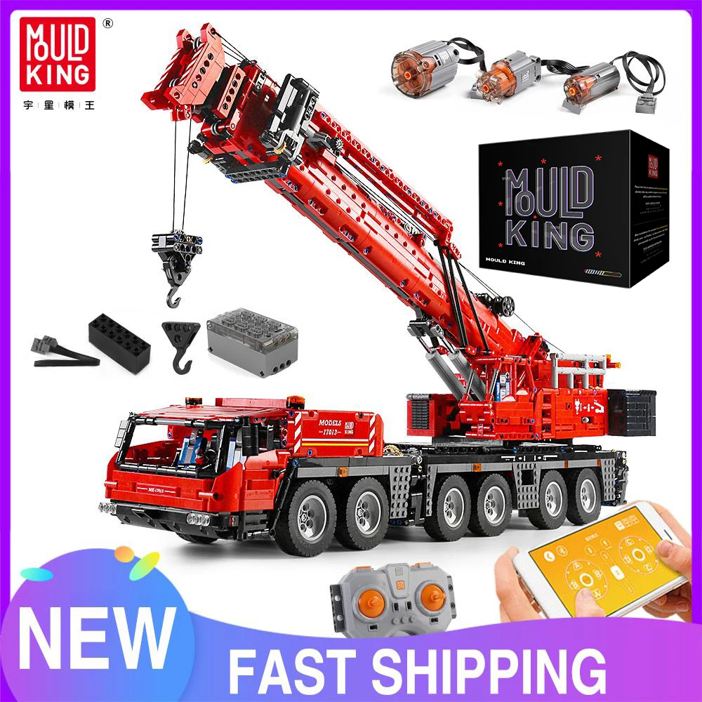 Mold King 17013 Technical Car Toys L'App E Rc Motorizzato Grove Mobile Crane Model Building Blocks Mattoni Regalo Di Natale Per Bambini
