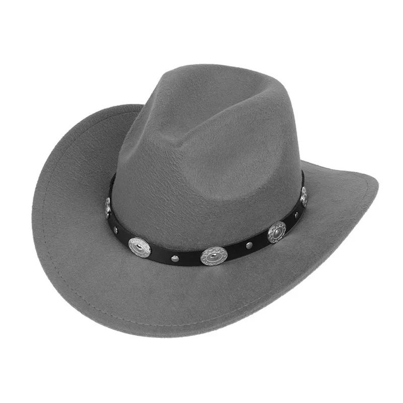 Combhasaki Unisex Cowgirl Hats for Women Men Retro Classic Cowgirl Hats Wide Brim Sun with Leather Band