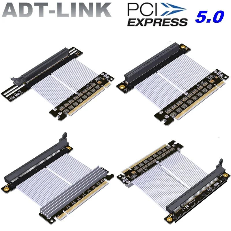 Argento Bianco Pci Express 5.0 X16 Riser Cable Rtx 4090 Estensione Della Scheda Grafica Gpu Riser Extender Gen5/4 Per Atx Server Pc Gaming
