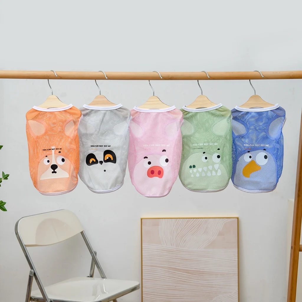 dog clothes Dog Clothes Spring/Summer Cool Mesh Tank Top Compared to Bear Golden Hair Keji Thin Breathable Cartoon Print Tank Top XS-6XL