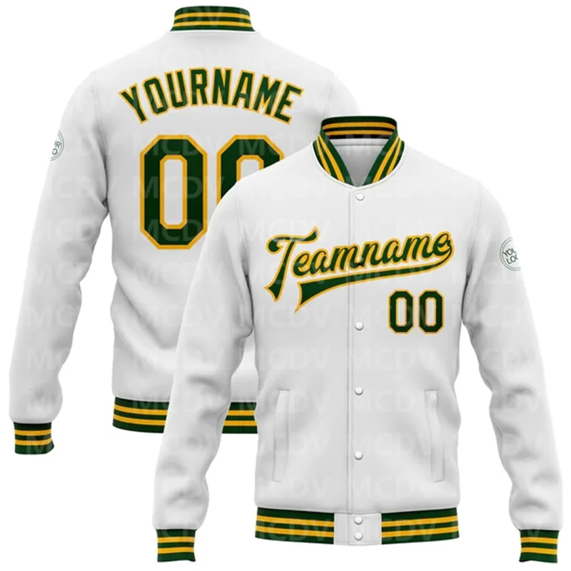 Custom White Aqua Black-Pink Bomber Full-Snap Varsity Letterman Jacket Baseball Button Jacket