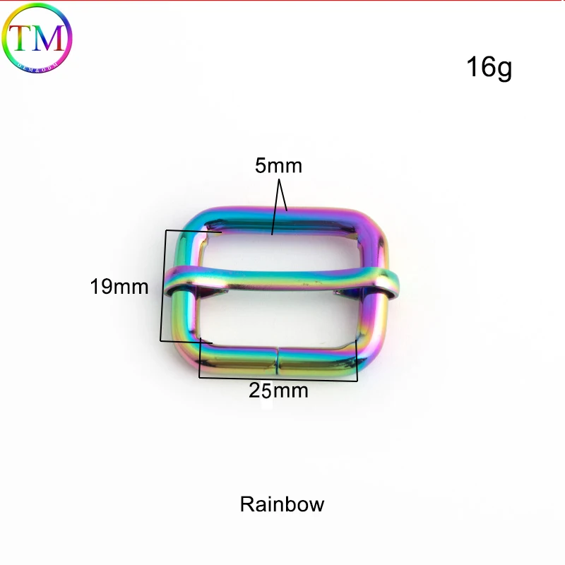 20-38mm Rainbow Triangle Connect Snap Hook Pin Buckles Adjuster Buckle Connectors For Handbag Backpack Bag Straps Accessories
