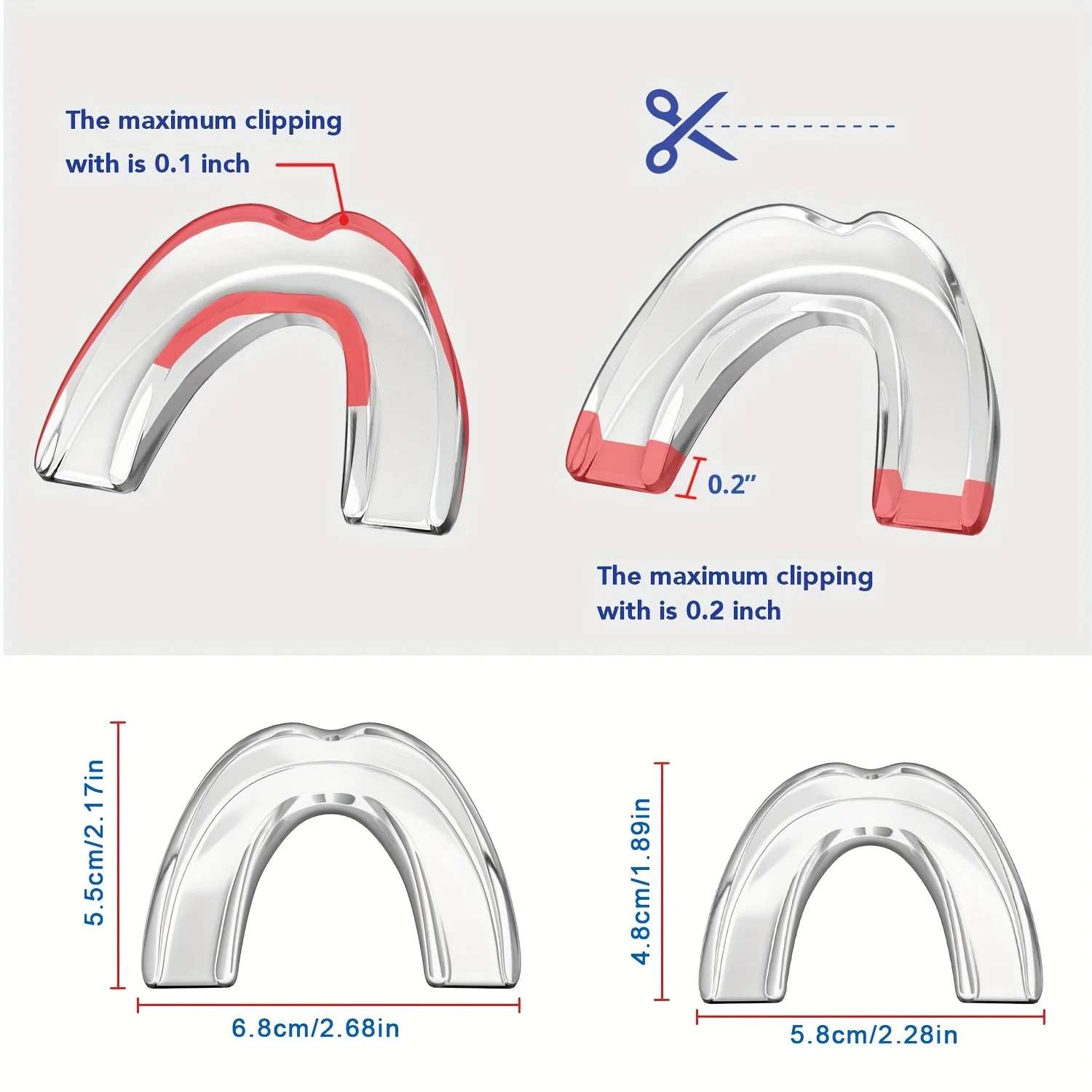 8pcs/pack Moldable Mouth Guard For Teeth Grinding Clenching Bruxism At Night, Anti Snoring Device, Mouth Protection, Custom Fit 4