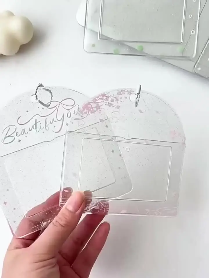 Transparent Sweet Horizontal Kpop Photocard Holder Retro Japanese