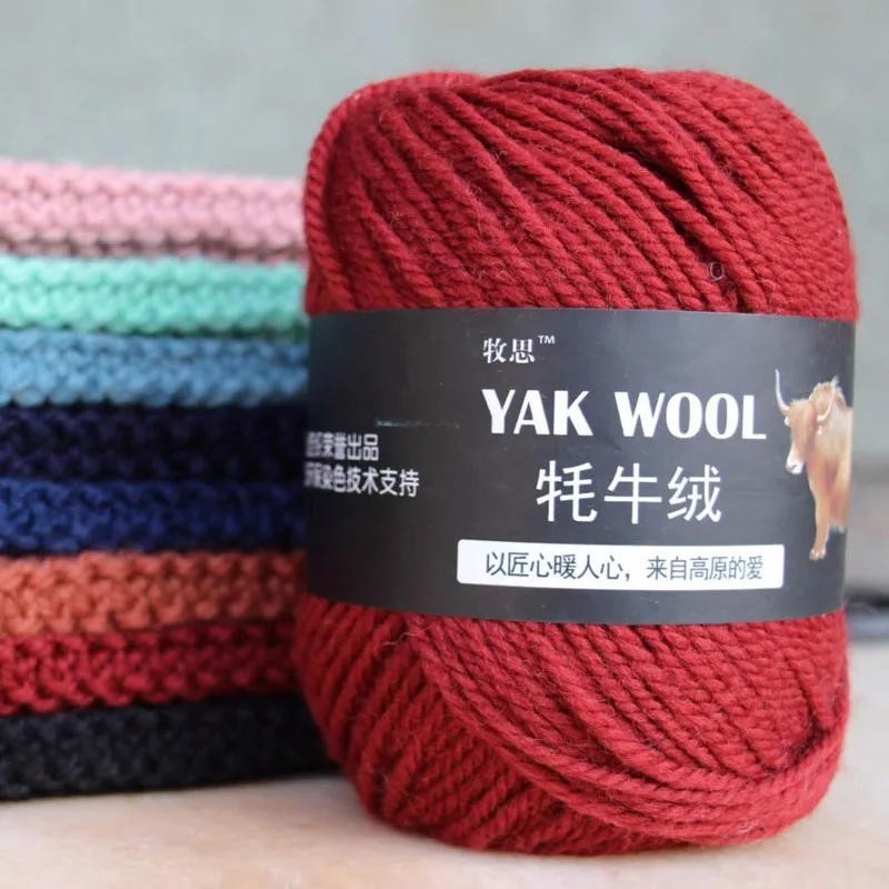 100g/roll Yak Cashmere Wool Cotton Yarn Knitting Cashmere Arm Cotton Blended Crochet Yarn Knitting Sweater Scarf Chunky Yarn 6