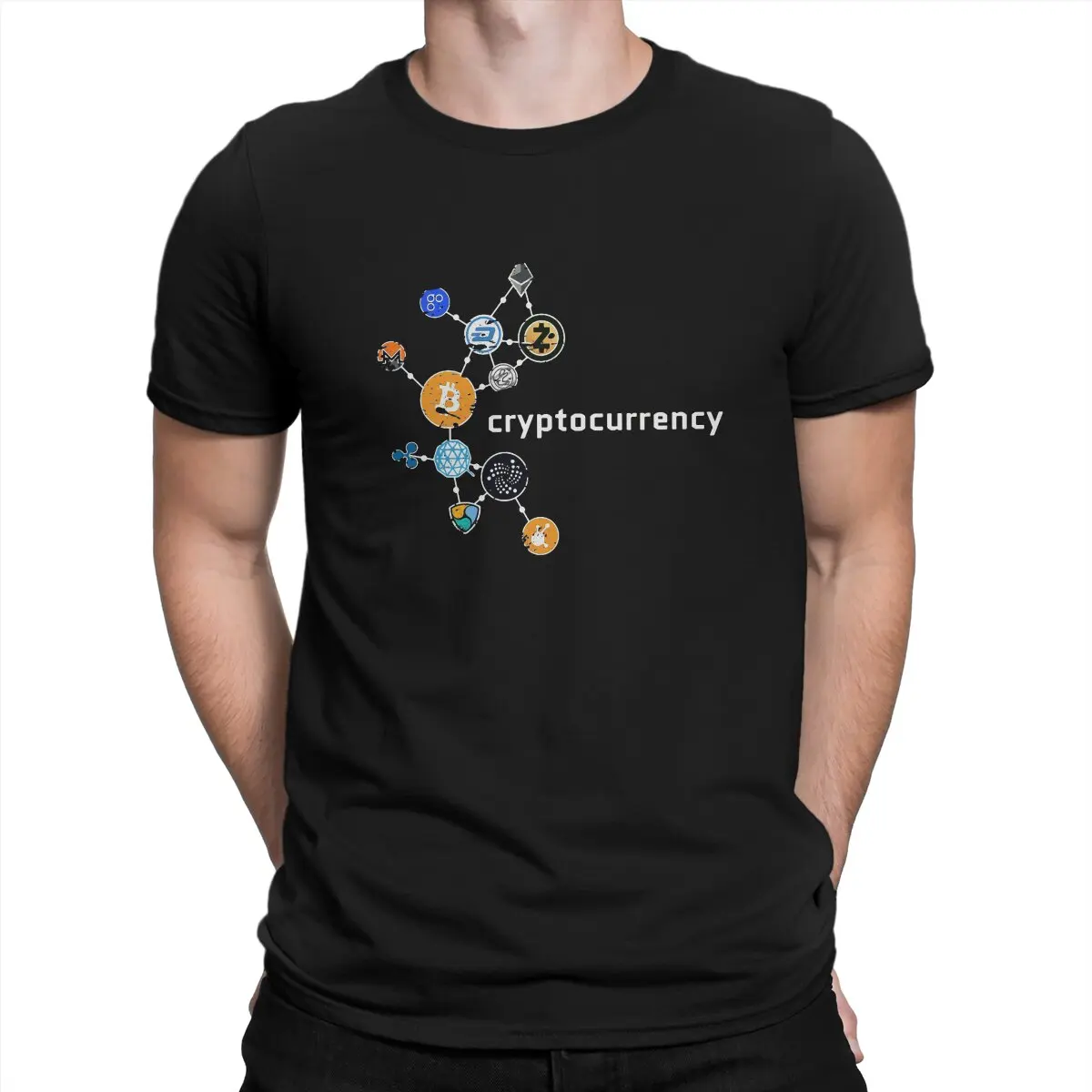 

Blockchain Men's TShirt Blockchain Crypto Distinctive Polyester T Shirt Harajuku Sweatshirts Hipster