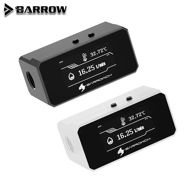 BARROWCH OLED Digital Display Water Temperature Meter Flowmeter