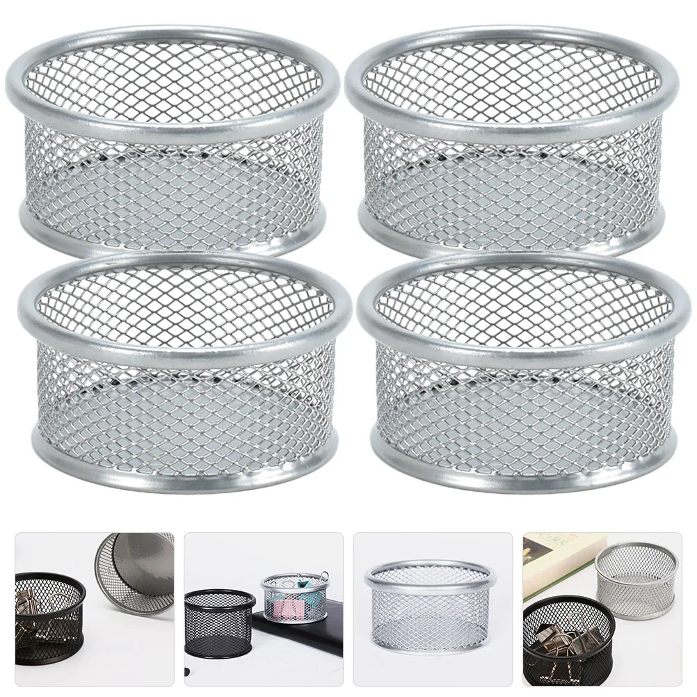 

4 Pcs Office Holders for Paper Clips Desk Paperclip Supplies Storage Rack Containers Binder Mesh