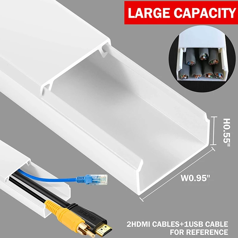 Cable Concealer, Cord Cover Raceway Kit, Wire Cover For Mount TV, Cable  Hider Channel For Home Office