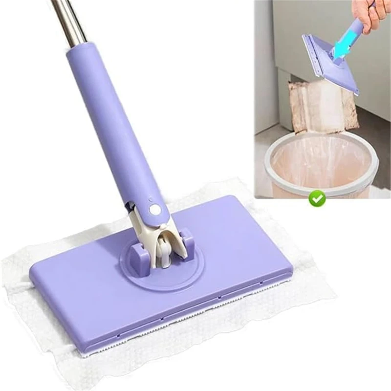 Hands-Free Cleaning mop For Floor/Window 360°Rotation Mini Mop For Wet Wipes Household Kitchen Cleaning Tool 1