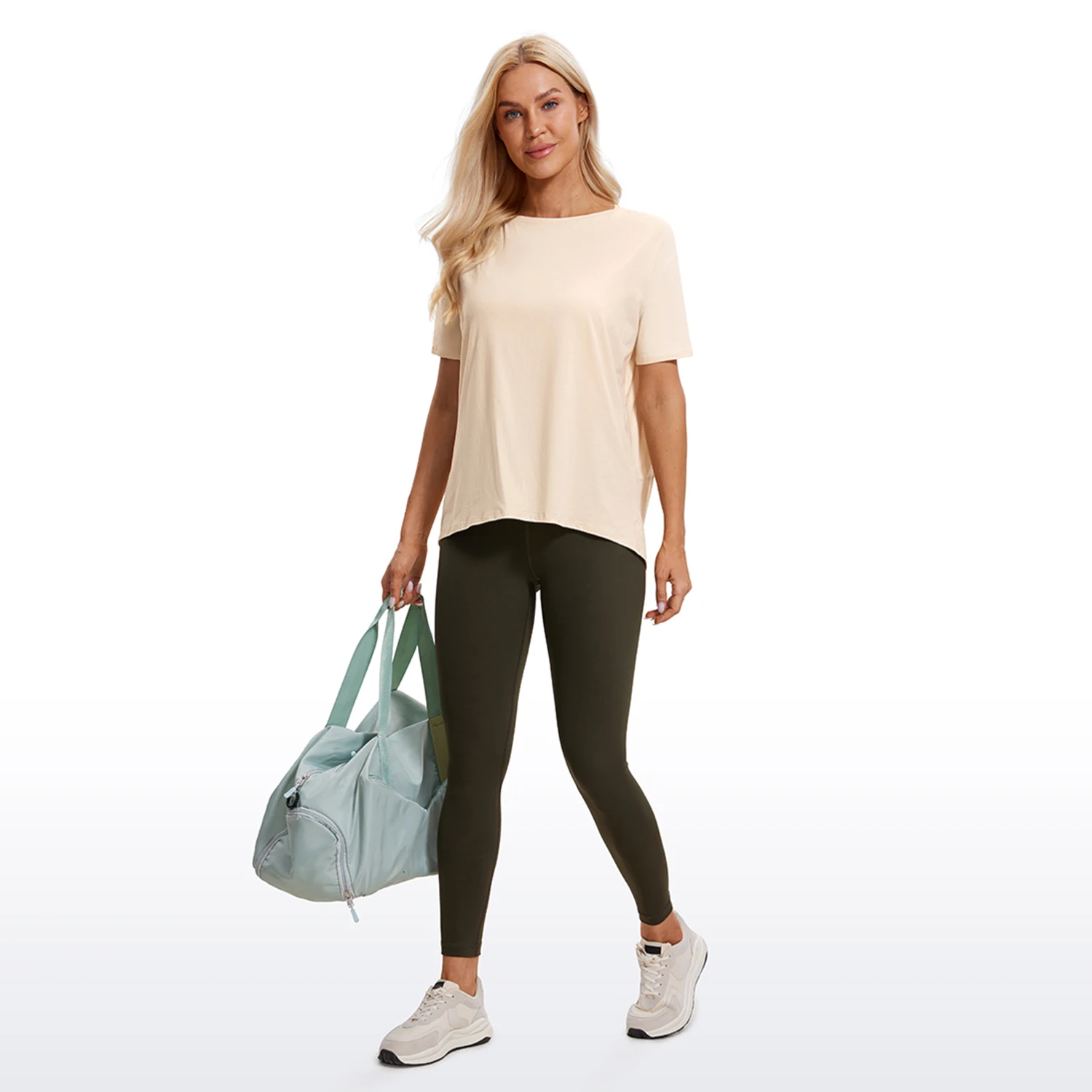 CRZ YOGA Women's Pima Cotton Short Sleeve Shirts Loose Fit Gym Workout T-Shirt Athletic Casual Tops sports t shirt yoga shirt sports shirt