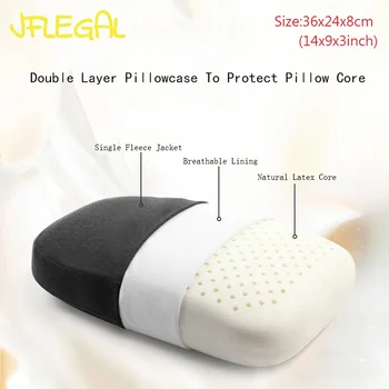 JFLEGAL 천연 라텍스 베개, 고무, 무취 목 베개, 사무실 수면 쿠션, Almohadas Para Dormir Oreiller
