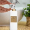500ml/16.9oz Shampoo Dispenser Press Pump Bottle with Gold Waterproof Labels Bathroom Shampoo Conditioner Body Wash Bottles 3