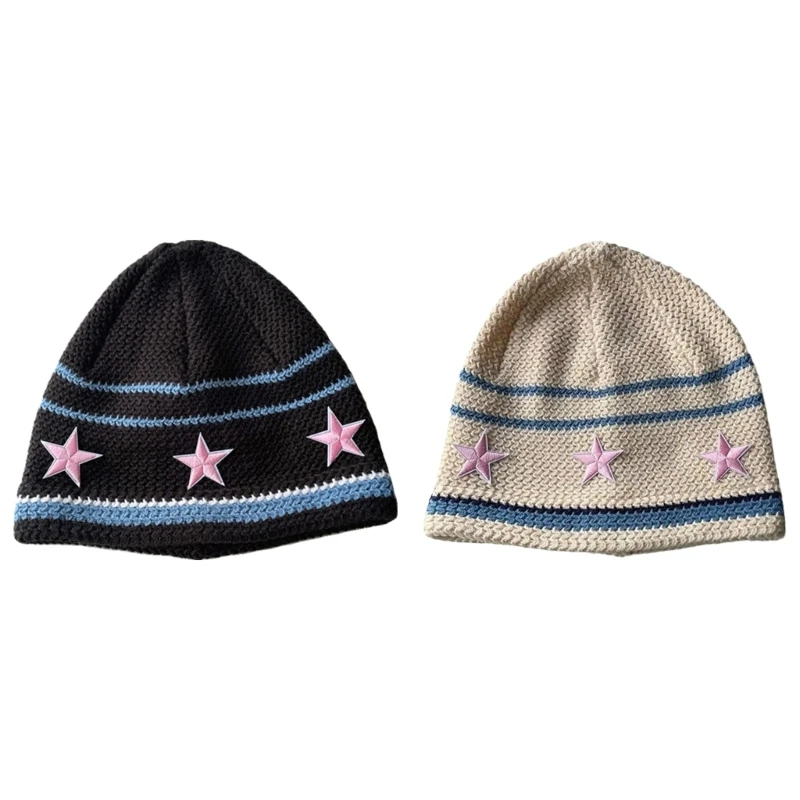 

Handmade Crochet Bucket Hat Y2K Girls Beanie SweetStar Bonnet Soft Skull Caps