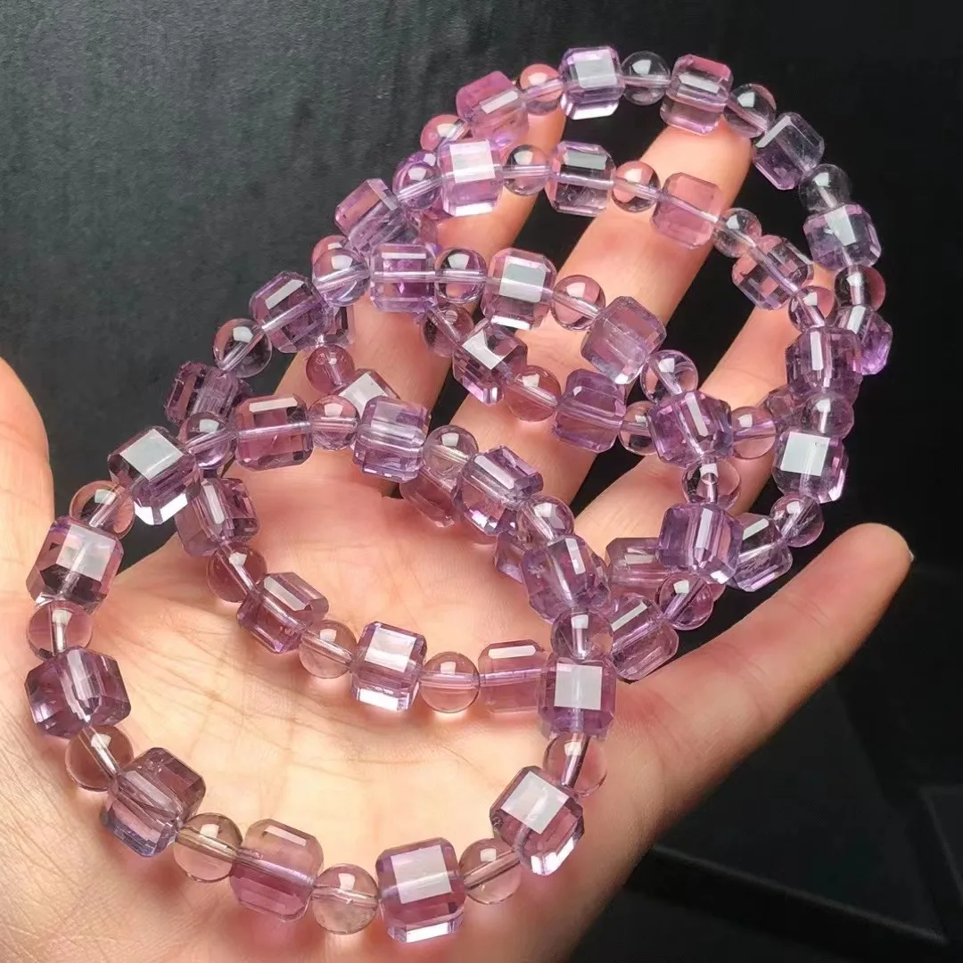 

Авторская стоимость, креативный натуральный драгоценный камень из муассана, кристалл аметиста, исцеляющий квадрат, искусственная бижутерия, подарок для друзей, 8 мм