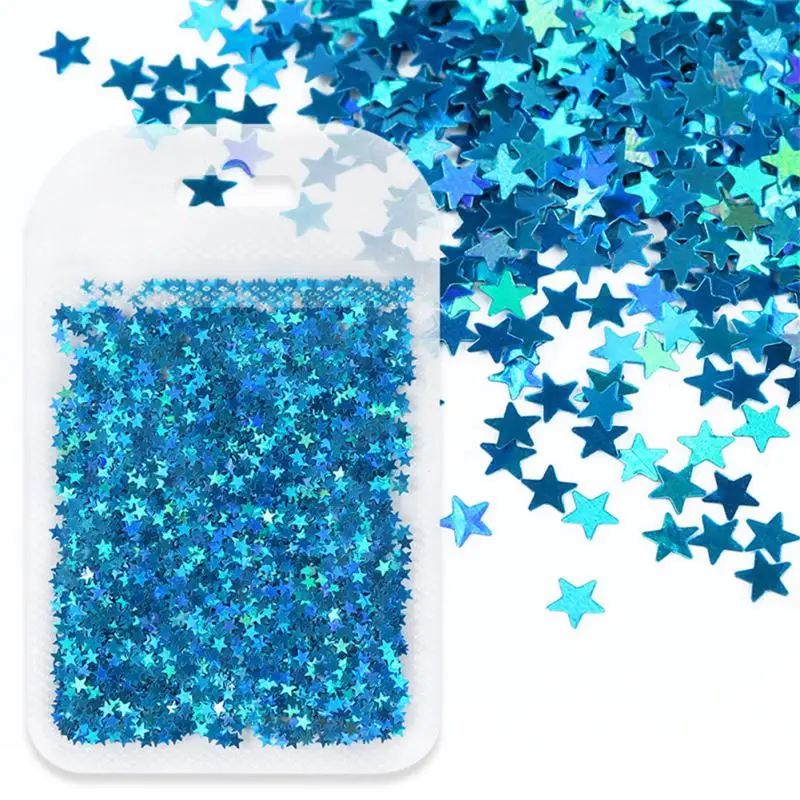 Nail Glitter Decoration Flakes Holographic Stars Nail Sequins Laser Glitter Flakes Colorful Mix Size Parts For Desgin Summer Polish Charms Nail Art Decorations