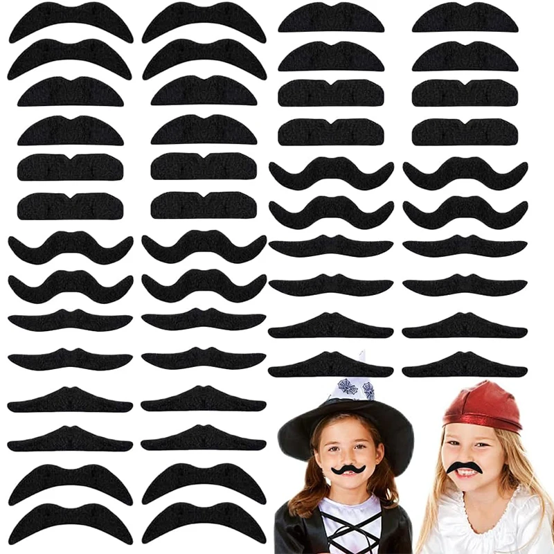 Handheld Photo Props Pirate Party Decorations 48pcs Funny Mustache Wedding Birthday Party Photobooth Props Kids Pirate Party Costume Cosplay Fake Beard Halloween Decoration