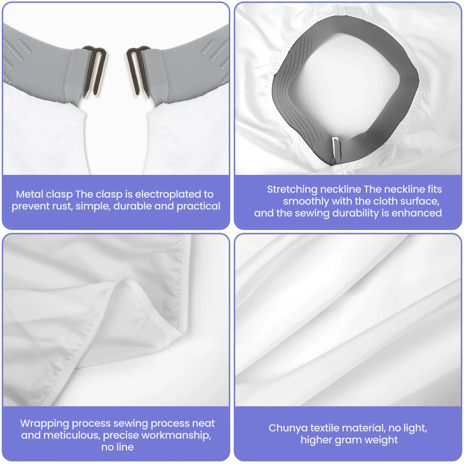 FnLune 블랙 화이트 실리콘 스카프 정전기 방지 미용사 앞치마 커팅 케이프 헤어 살롱 가운 앞치마 가게 이발사 앞치마 액세서리