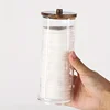 Clear Cotton Ball Pad Swabs Make Up Pads Dispenser Holder Organizer Container with Wood Lid Multifunction Bathroom Storage 1