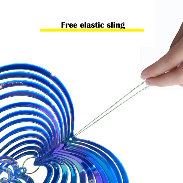 Fém 3D-S Szív Alakú Forgó Szélcsalád Szél-Fordulás Szerelmi Szél Hangjelző Forduló Medál Kültéri Kert Beltéri És - Image 6