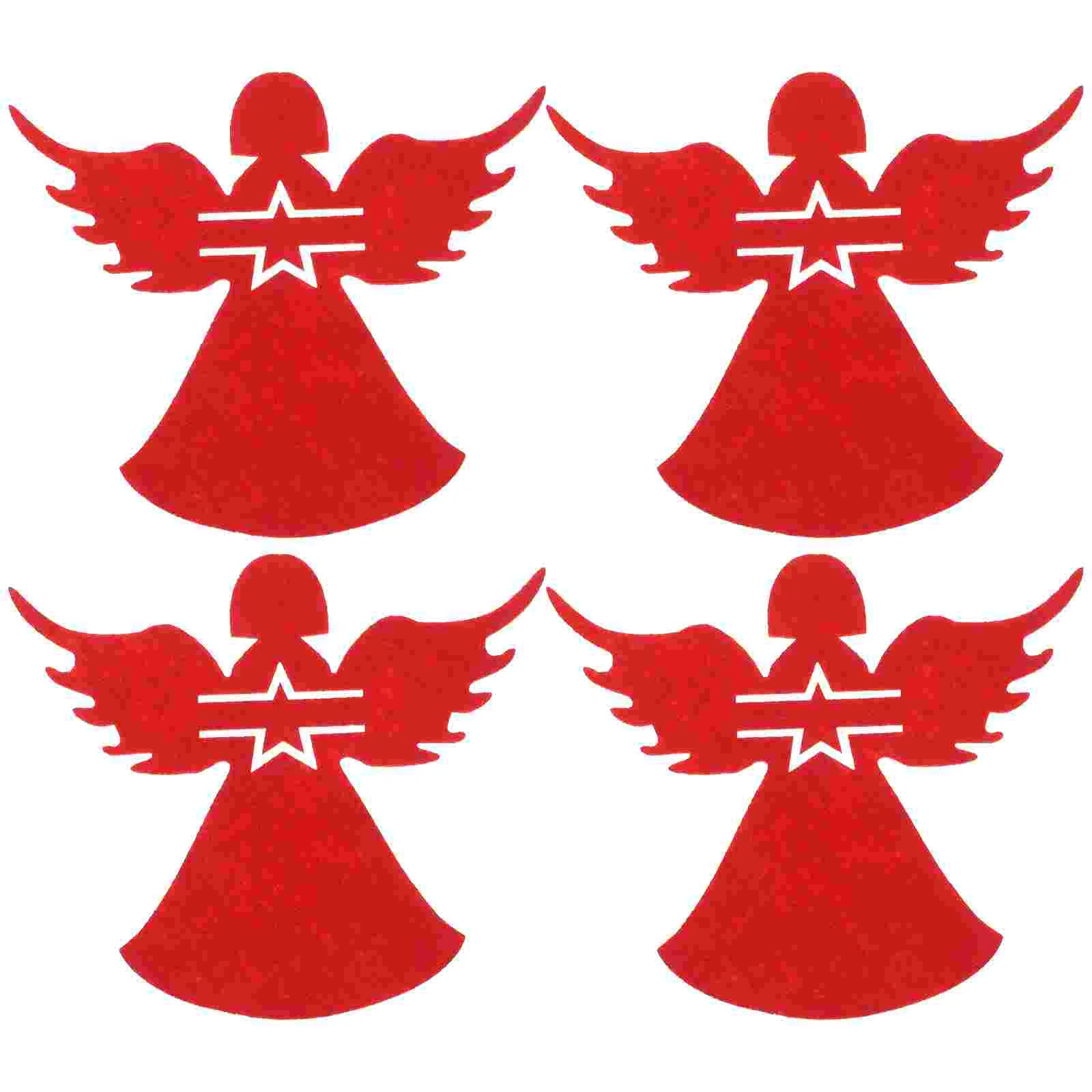 

4pcs Festive Christmas Fork Pouches Xmas Angel Shaped Cutlery Covers