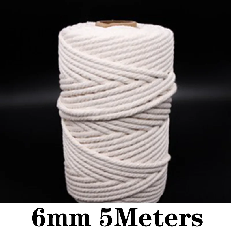 Natural Cotton Macrame Cord 1/2/3/5/8/10mm Rope Ribbon String Sewing DIY Handmade Thread Twine Weave Home Accessories Decoration 