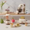 Robud Kids Toy Kitchen Set Wooden Play Kitchen Appliances with Toaster Mixer Blender  kitchen Playset for kids 4-Set 2