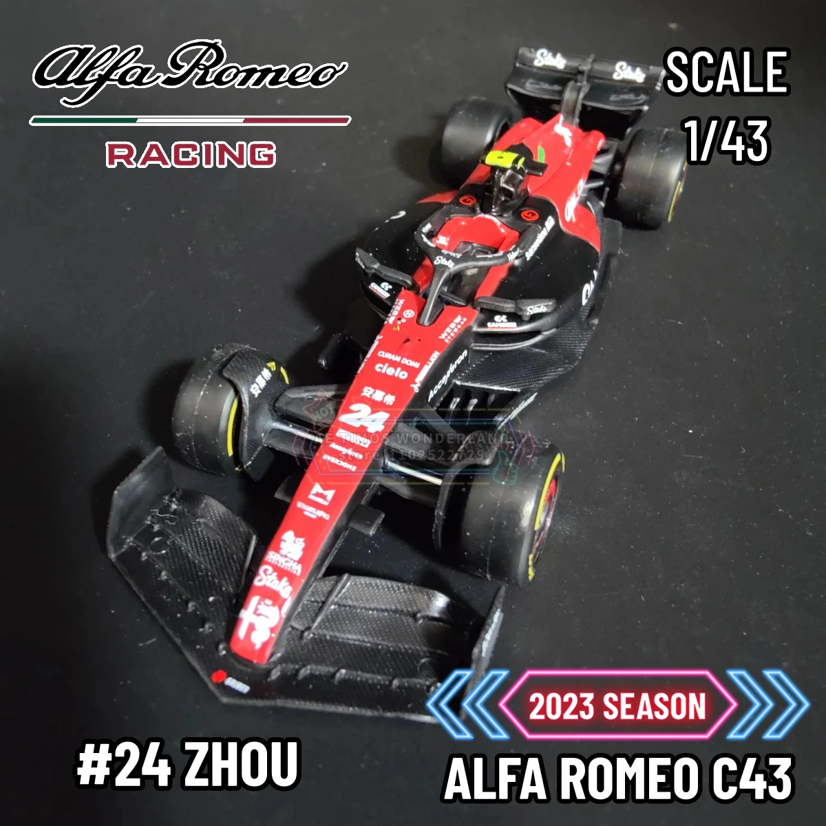 

Bburago 1:43 F1 2023 Alfa Romeo C43 Racing Car Model Scale Formula 1 Team Replica Diecast Miniature Art Decor Xmas Gift Boy Toy