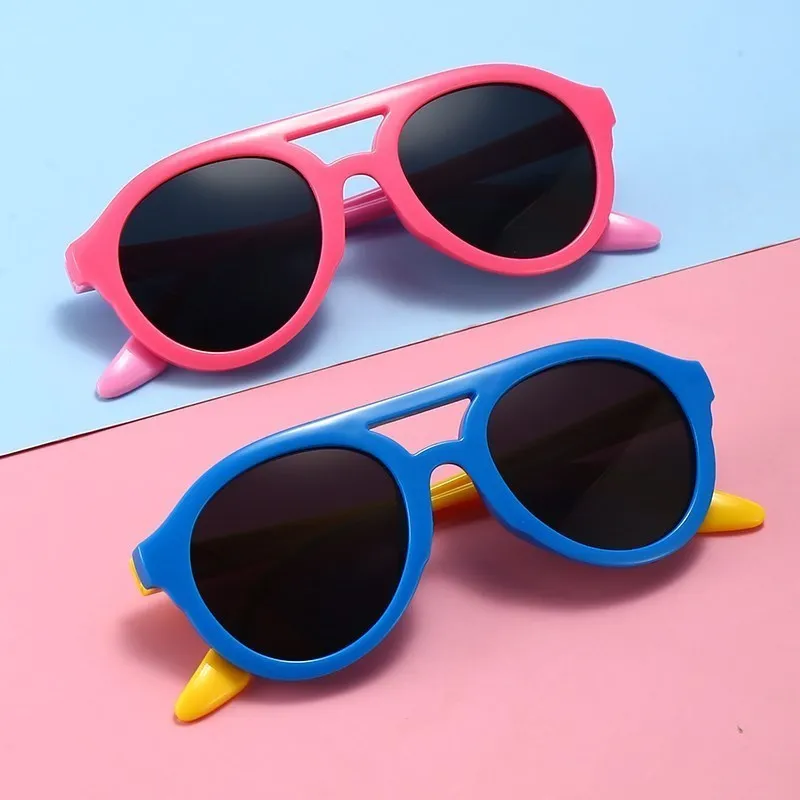 

new Kids Tr90 Sunglasses Polarized Sun Glasses Soft Silicone Boys Girl Children Round Glasses UV Protection Eyeglasses