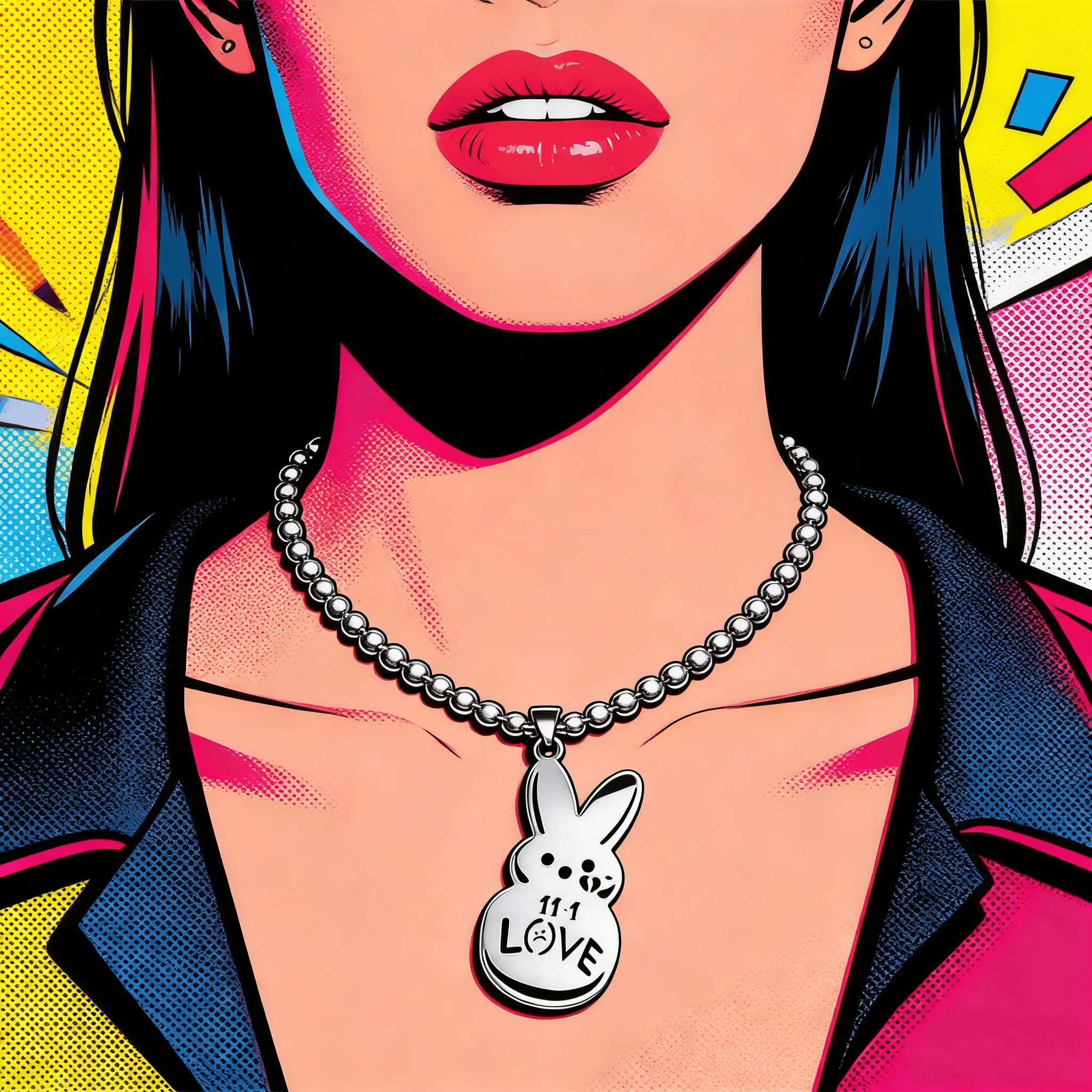 Kpop Lil Peep Rabbit Traurig für Liebe Paar Anhänger Halskette für Frauen Männer Edelstahl Musik R.I.P Kette Schmuck Kragen Fans – Detail 6