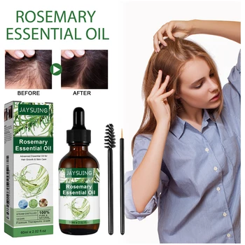 Rosemary Essential Oil 60ml Hair Growth Oil Scalp Treatment Oil For Thicker Hair Anti Hair Loss Skin Care Vitamin E Enriched