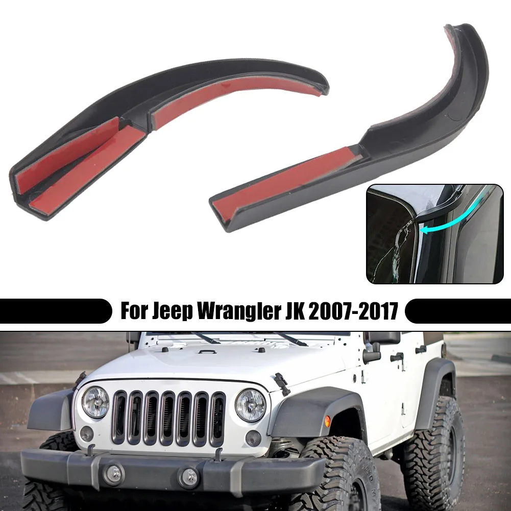 Windshield Water Drain Cover For Jeep Wrangler 2007-JK Car Water Rain Gutter Extension Durable ABS Drip Diverters Diversion Channel Guard Accessories
