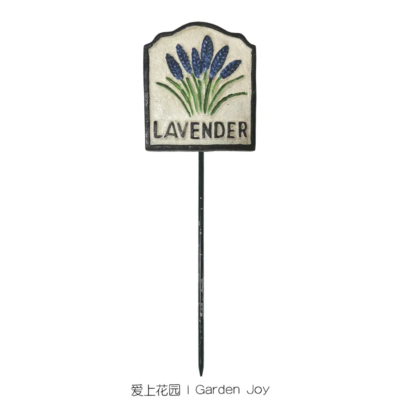 Rustic Cast Iron Flower Tags, Stake Plant Markers, Garden Sign Labels