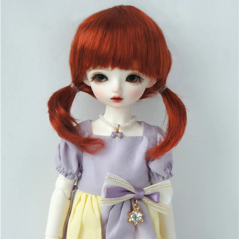 

JD589 OB11 1/8 1/6 1/4 Twins top braids pony doll wigs 5-6inch 6-7inch 7-8inch Synthetic mohair Fashion BJD hair